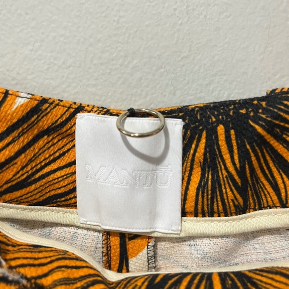 Mantu Trousers Orange Ochre Straight Leg Italy 46 Tropical Resort - Picture 3 of 8